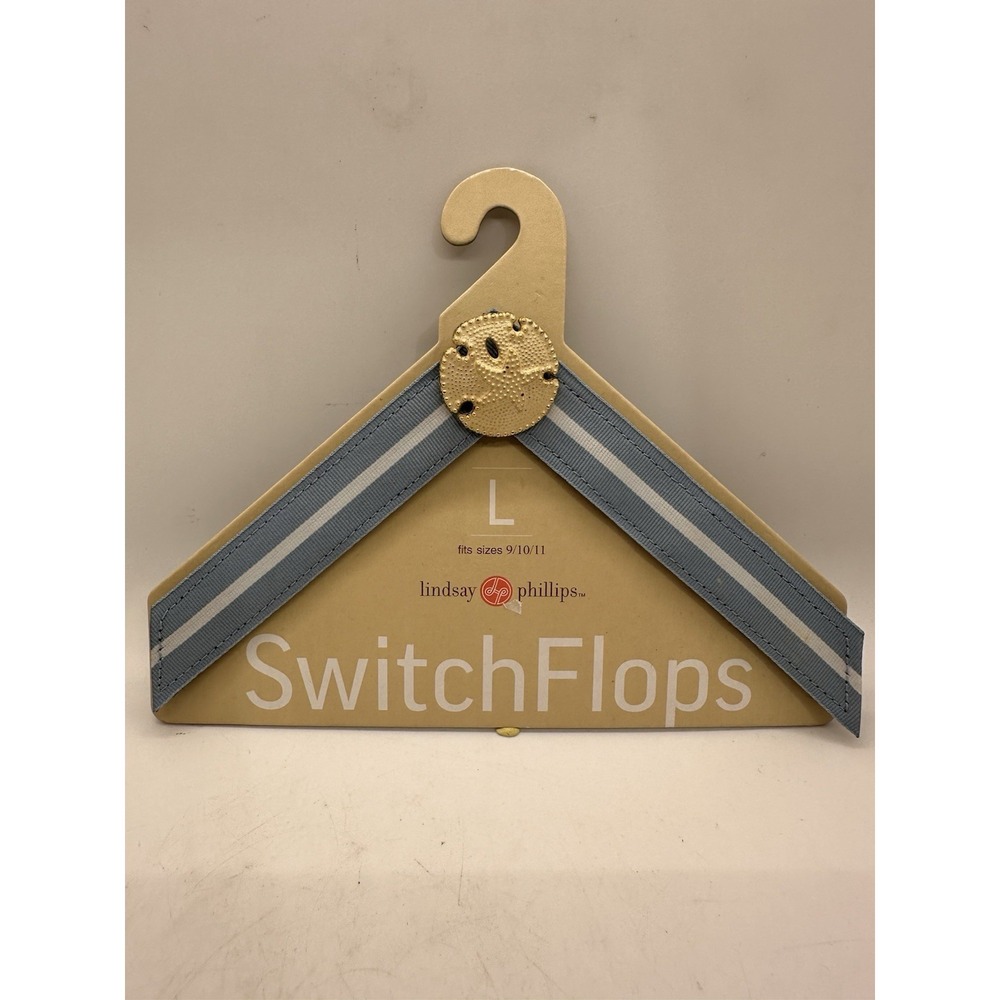 Lindsay Phillips SwitchFlops Stasia Strap Set Blue White Stripe Sand Dollar L